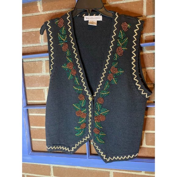 Ivy Collectibles Fall Beaded Vest M - Picture 6 of 7